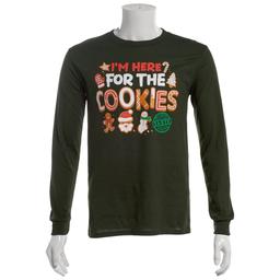 Young Mens Here For The Cookies Long Sleeve Graphic Tee