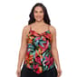Plus Size TrimShaper Hank Vintage Tropical Tankini Swim Top - image 1