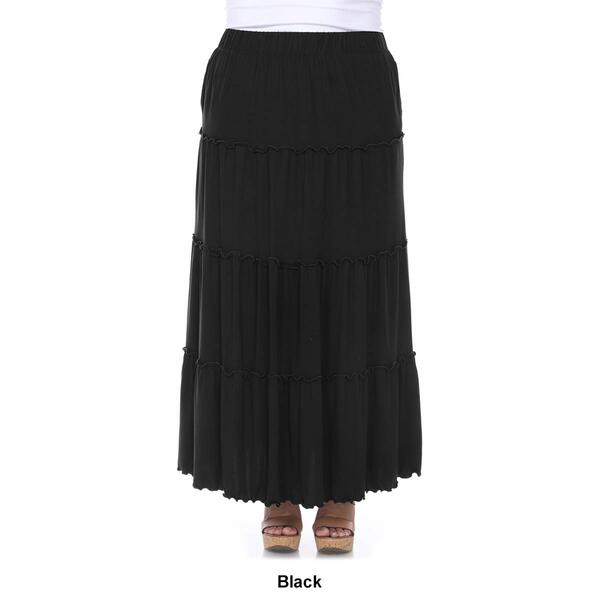 Plus Size White Mark Tiered Maxi Skirt
