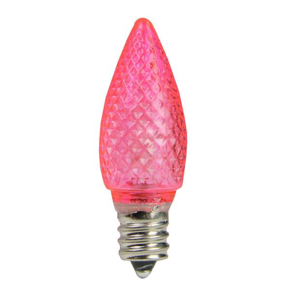 Sienna 4pk. C7 Pink Faceted Christmas Replacement Bulbs - image 