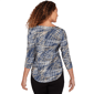Womens Emaline Key Items 3/4 Sleeve Boat Neck Texture Tee - image 2