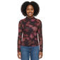 Juniors Madden Girl Long Sleeve Floral Mesh Funnel Neck Top - image 1