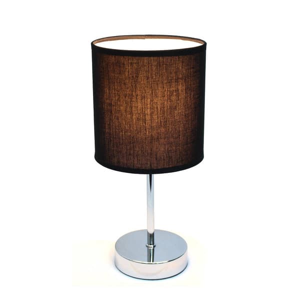 Simple Designs Chrome Mini Basic Table Lamp w/Fabric Shade