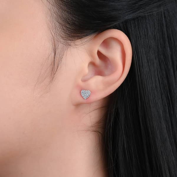 Forever New Sterling Silver CZ Round, Heart & Cross Earrings Set