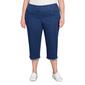 Plus Size Alfred Dunner Classics Denim Fringe Capri Pants - image 1