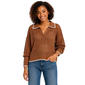 Juniors No Comment Whip Stitch Polo Collar Pullover Sweater - image 1
