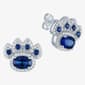 Nova Star(R) Lab Grown Blue Sapphire & Diamond Paw Stud Earrings - image 1