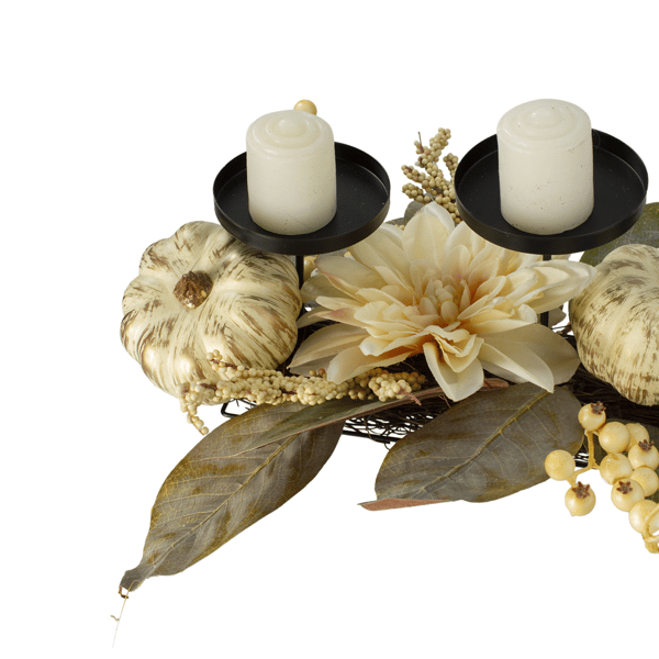 Northlight Dahlia Fall Harvest Candle Holder Centerpiece