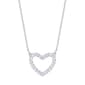 Silver Plated Cubic Zirconia Open Heart Necklace - image 1
