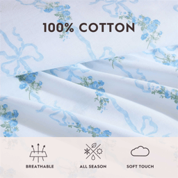 Laura Ashley® Floral Ribbon Percale Sheet Set