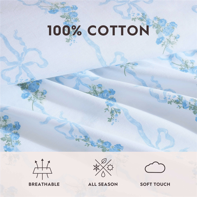 Laura Ashley® Floral Ribbon Percale Sheet Set