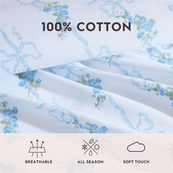 Laura Ashley® Floral Ribbon Percale Sheet Set