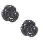 Betsey Johnson Black Glitter Flower Stud Earrings - image 1