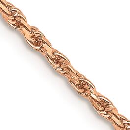 Unisex Gold Classics&#8482; 1.8mm. 14k Rose Diamond Cut Rope Necklace