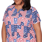 Plus Size Alfred Dunner Lady Liberty American Flag Keyhole Blouse - image 4