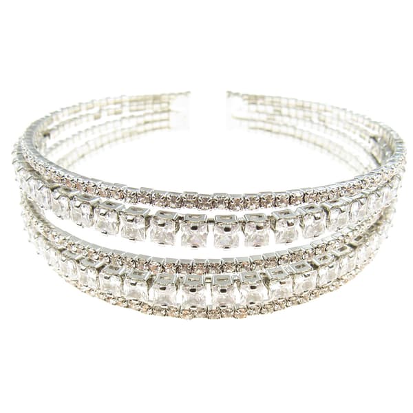 Rosa Rhinestones Silver-Tone Cubic Zirconia & Rhinestone Bracelet - image 