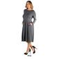 Plus Size 24/7 Comfort Apparel Long Sleeve Pleated Midi Dress - image 6