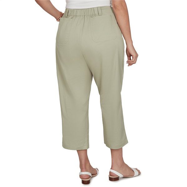 Plus Size Hearts of Palm Bloom Service Solid Fine Twill Pants