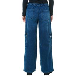 Juniors Celebrity Pink Wide Leg Mid Rise Jeans w/ Panels