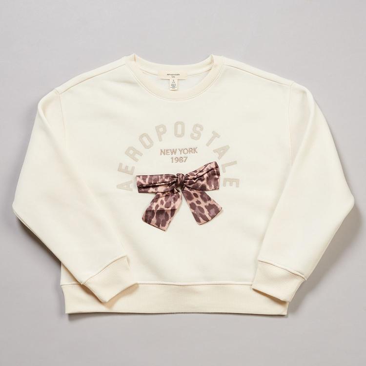 Girls (7-16) Aeropostale Long Sleeve Cheetah Bow Top