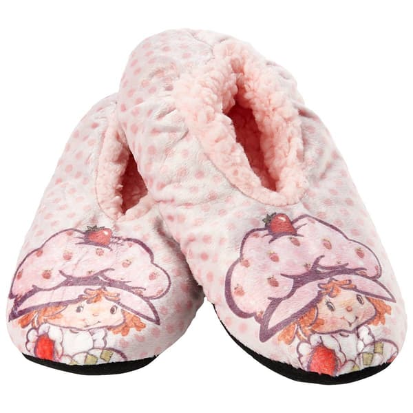 Womens Fuzzy Babba Strawberry Shortcake Slippers
