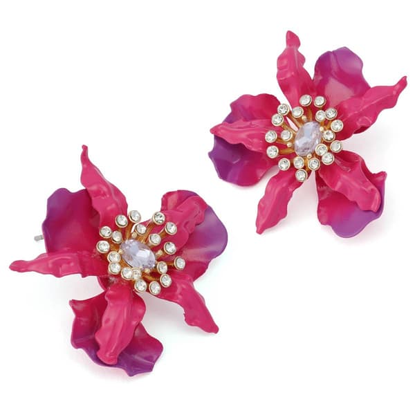 Betsey Johnson Hothouse Bloom Orchid Post Earrings