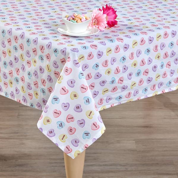 Conversational Hearts Tablecloth - image 