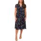 Plus Size MSK Short Sleeve Pattern Chiffon Pintuck Midi Dress - image 1