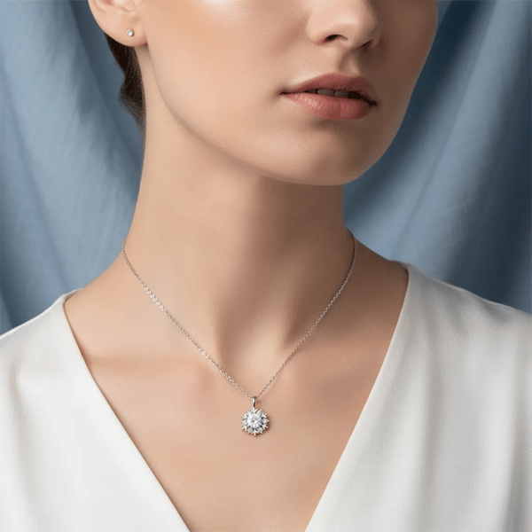 Saffron 0.5ctw. Moissanite Diamond Snowflake Pendant Necklace