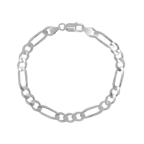 8.5in. Sterling Silver Figaro Bracelet - image 