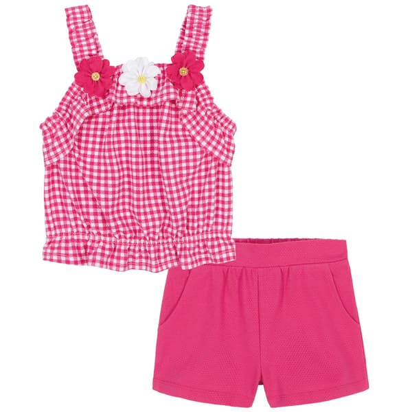 Girls &#40;4-6x&#41; Kids Headquarters&#40;R&#41; 2pc. Check Tank & Knit Shorts Set