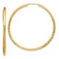 Gold Classics(tm) 40mm. 14kt. Satin Diamond Cut Hoop Earrings - image 1