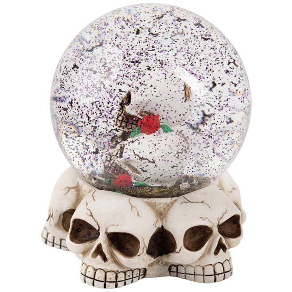 Northlight LED Skulls & Roses Halloween Snow Globe with Sound