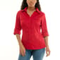 Petite Zac & Rachel 3/4 Sleeve Knit To Fit Causal Button Down - image 1