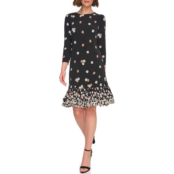 Womens Tommy Hilfiger Floral Ruffle Hem Shift Dress - image 