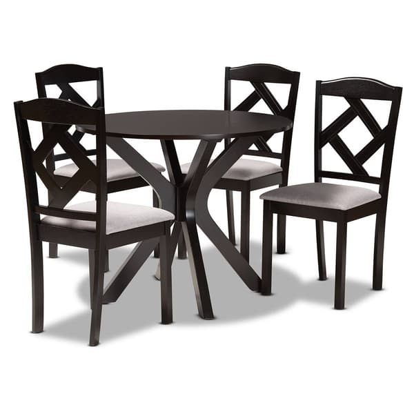 Baxton Studio Carlin Modern Dark Brown Wood 5pc. Dining Set