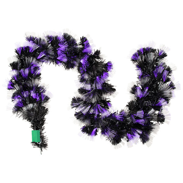 Northlight 6ft. Black Fiber Optic LED Halloween Garland