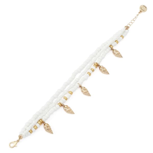 Steve Madden Vintage Luxe Shell Beaded Layered Bracelet