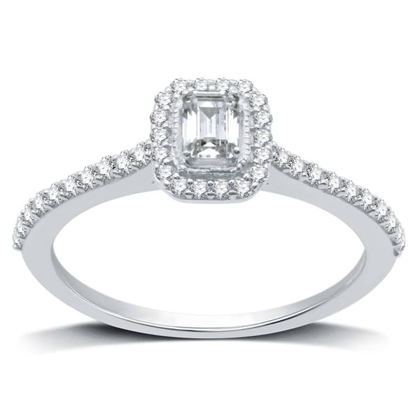 Nova Star(R) 10kt. 1/2ctw. Lab Grown Diamond Emerald Bridal Ring - image 