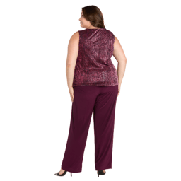 Plus Size R&M Richards Sequined Duster Pant Set