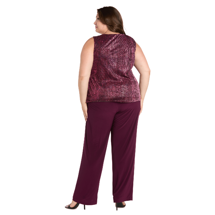 Plus Size R&M Richards Sequined Duster Pant Set