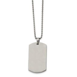Mens Gentlemen's Classics™ Rounded 4mm Edge Dog Tag Necklace