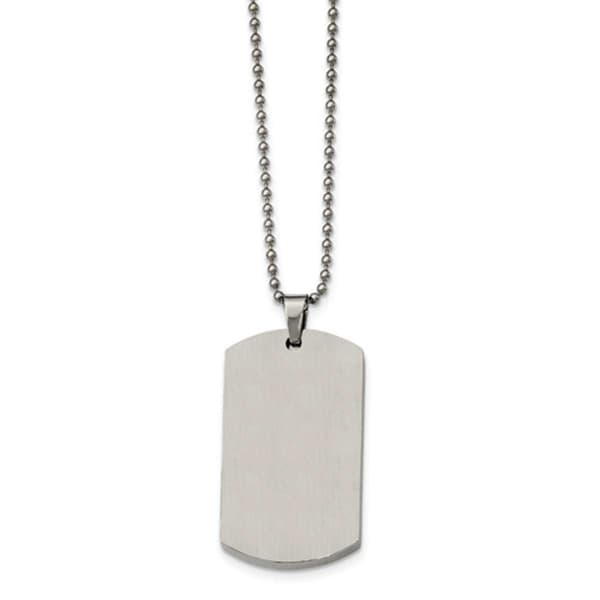 Mens Gentlemen's Classics&#8482; Rounded 4mm Edge Dog Tag Necklace