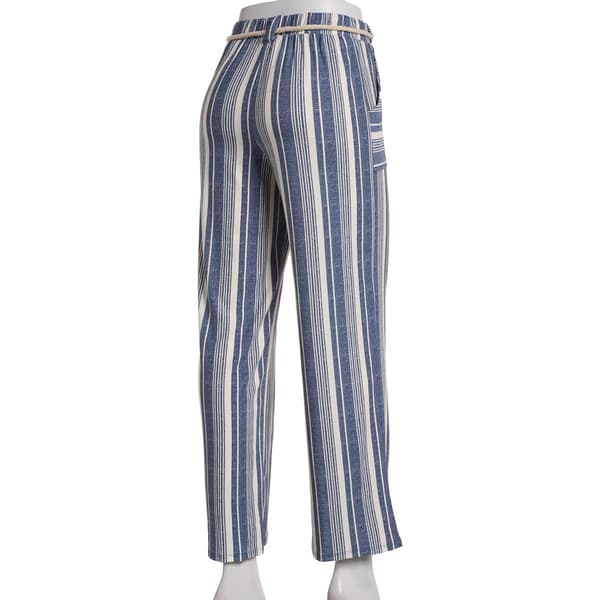 Juniors Derek Heart Stripe Rope Belt Wide Leg Casual Pants