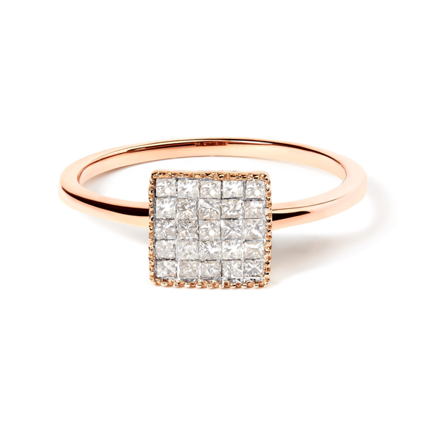Haus of Brilliance Rose Gold 1/3ctw. Princess Cut Diamond Ring