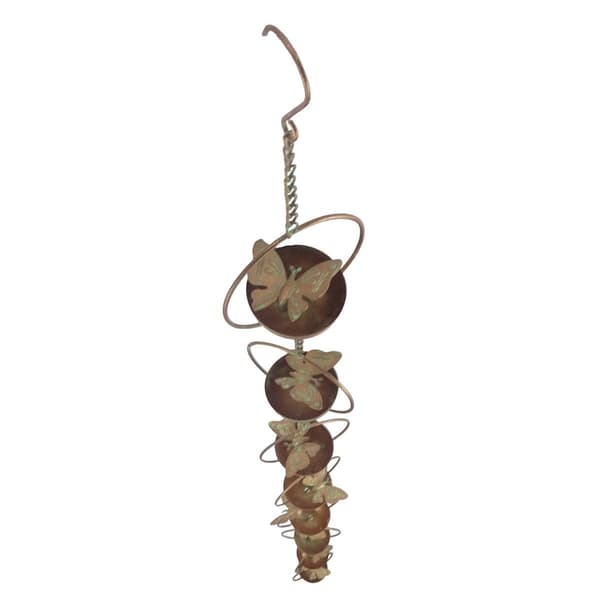 Alpine Metal Hanging Butterfly w/ Spring Chain Rain Catcher - image 
