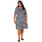 Plus Size Sami & Jo Short Sleeve Keyhole Paisley Seamed Dress - image 1