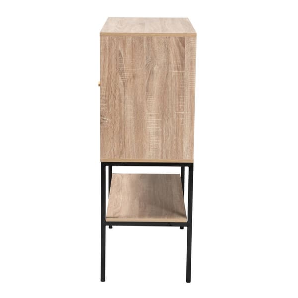 Baxton Studio Asher Natural Brown Wood 2-Door Sideboard
