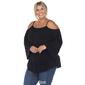 Plus Size White Mark Cold Shoulder Ruffle Sleeve Blouse - image 5