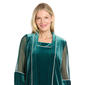 Womens R&M Richards 3/4 Sleeve Beaded Trim Velvet Jacket Dress - image 5